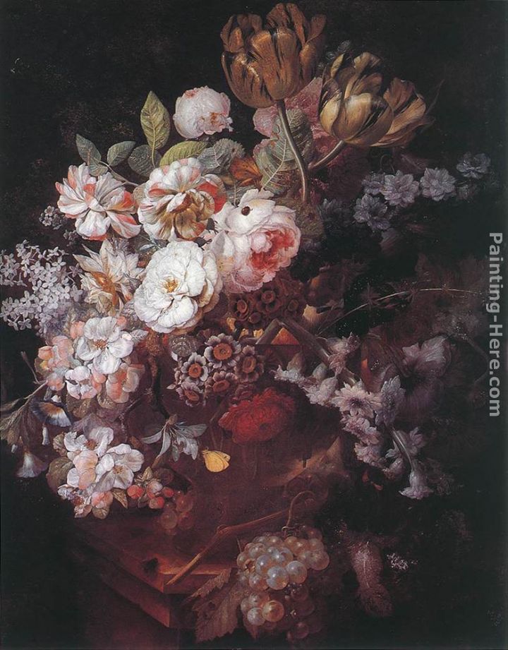 Vase with Flowers painting - Jan Van Huysum Vase with Flowers art painting